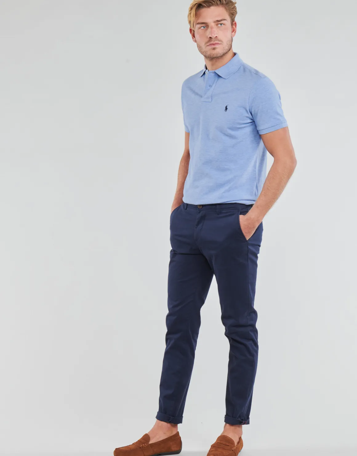 POLO COUPE DROITE EN COTON BASIC MESH