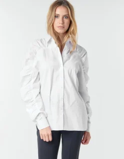 POPLIN BLOUSE W/ GATHERING