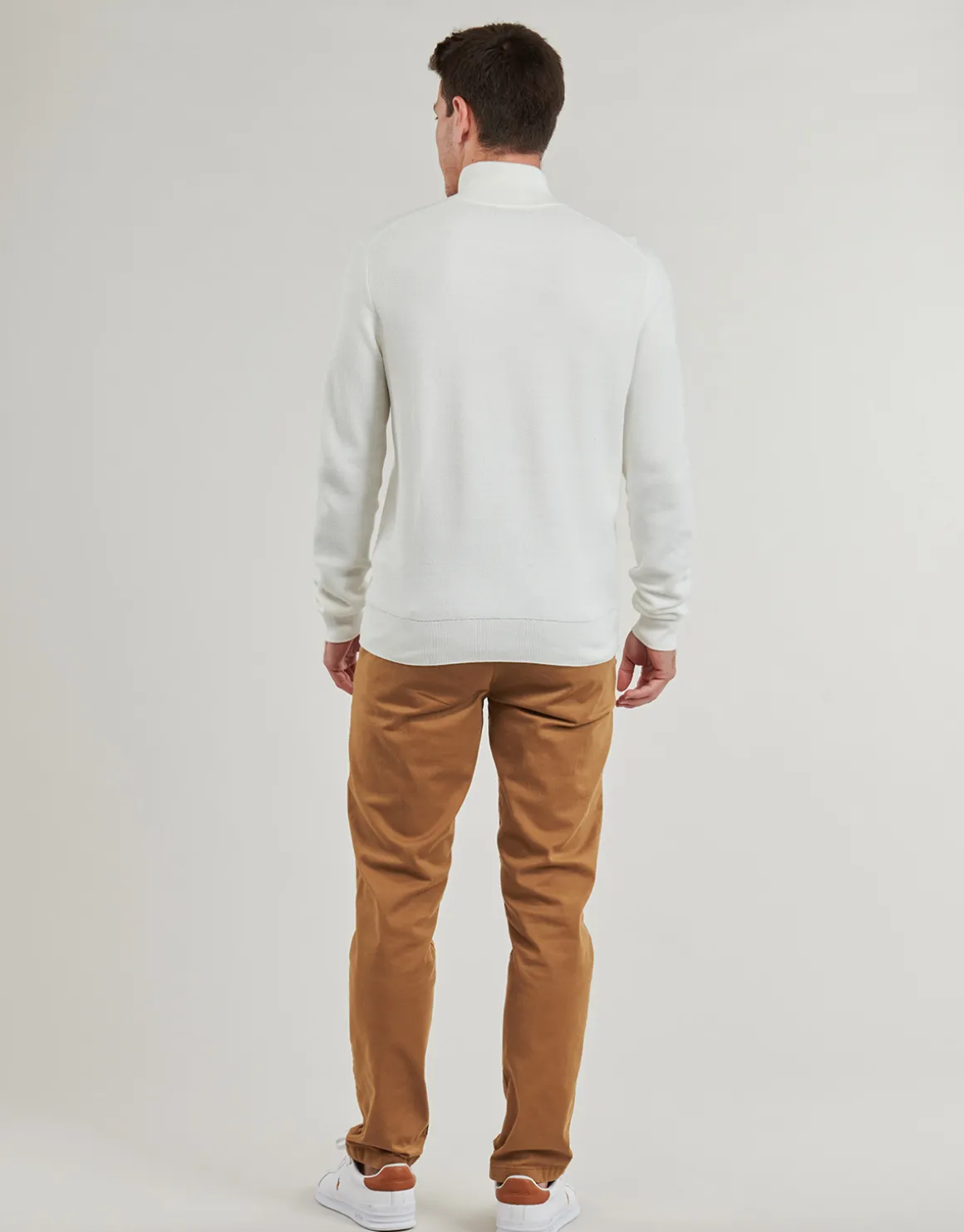 PULL DEMI ZIP EN COTON TEXTURE