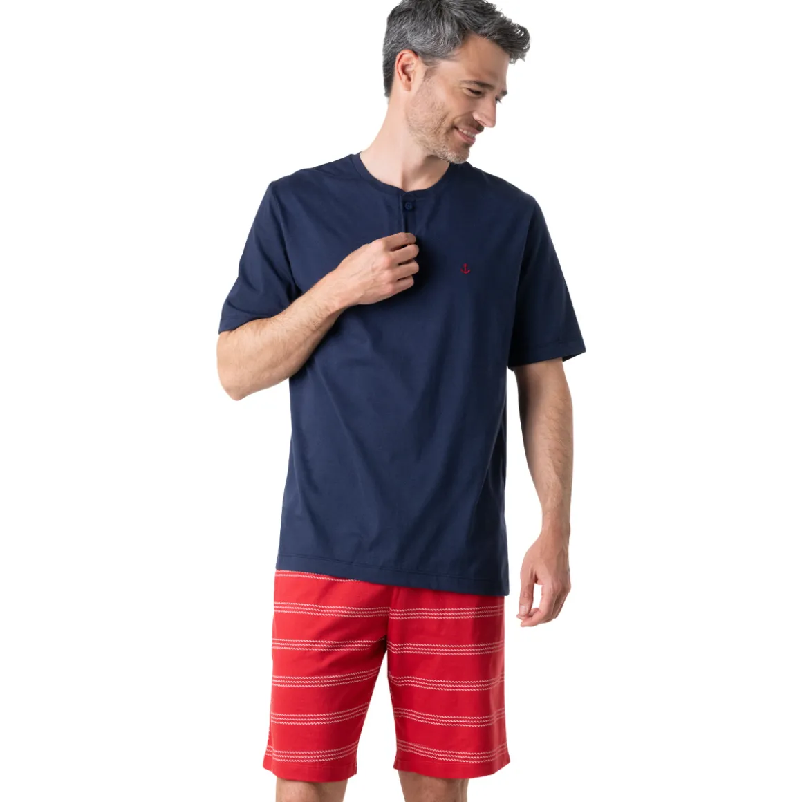 Pyjama court col ouvert NAUTIQUE