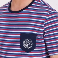 Pyjama court col rond RAYURES WAVES