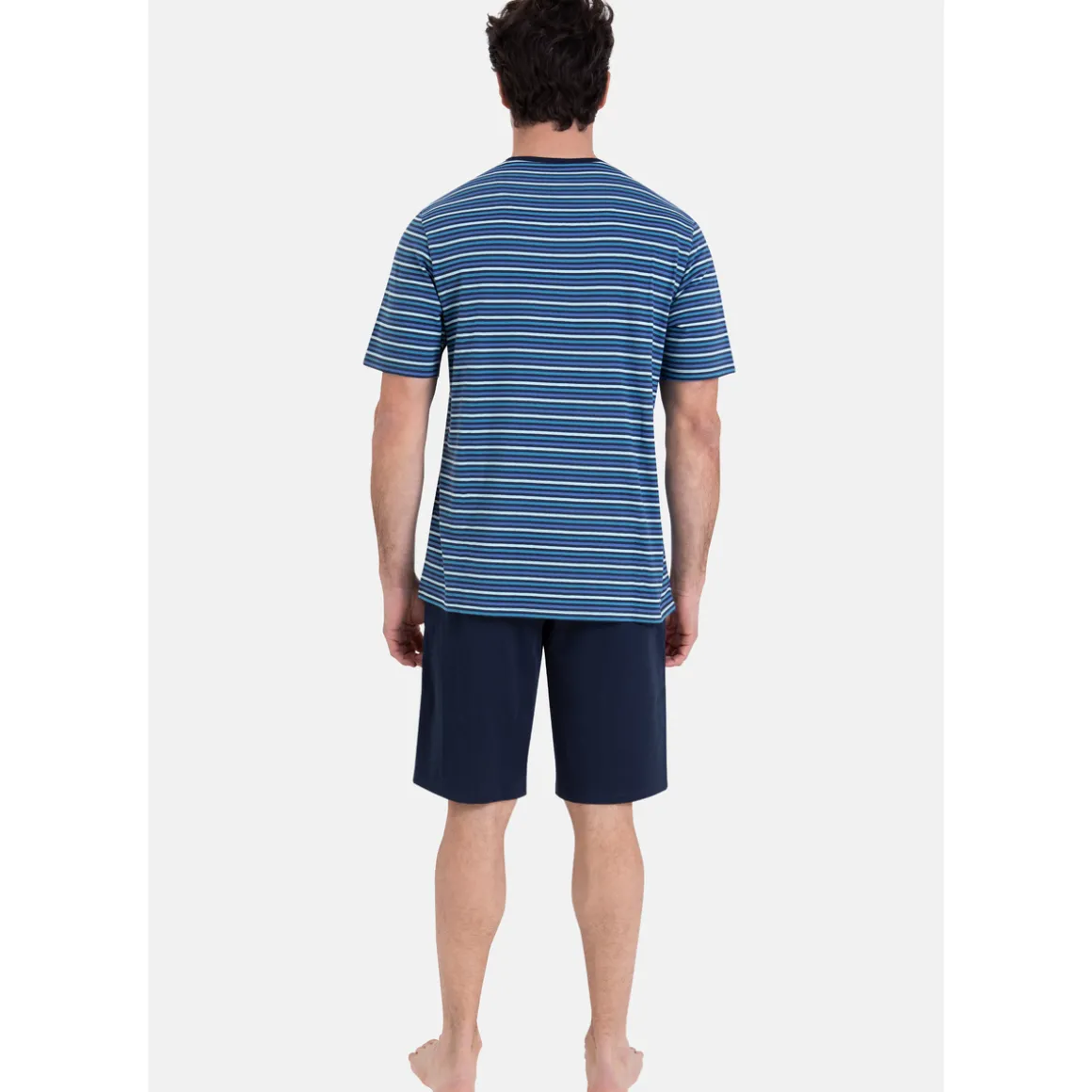 Pyjama court col rond RAYURES WAVES