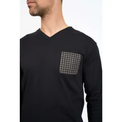 Pyjama long col V - VICHY