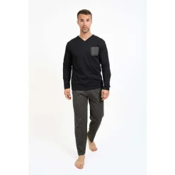 Pyjama long col V - VICHY