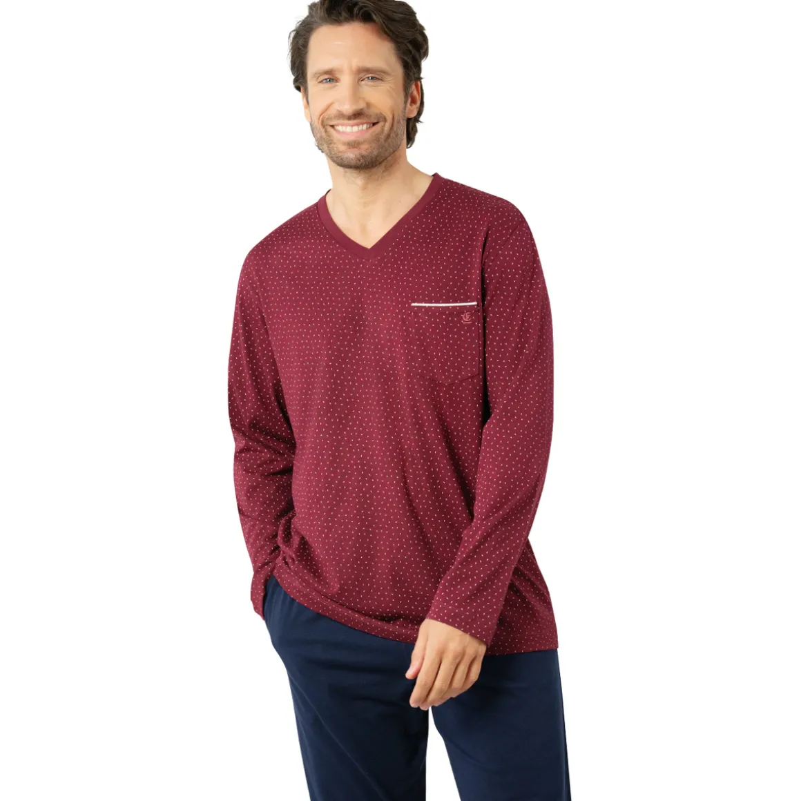 Pyjama long col V BUSINESS