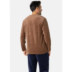 Pyjama long col V velours