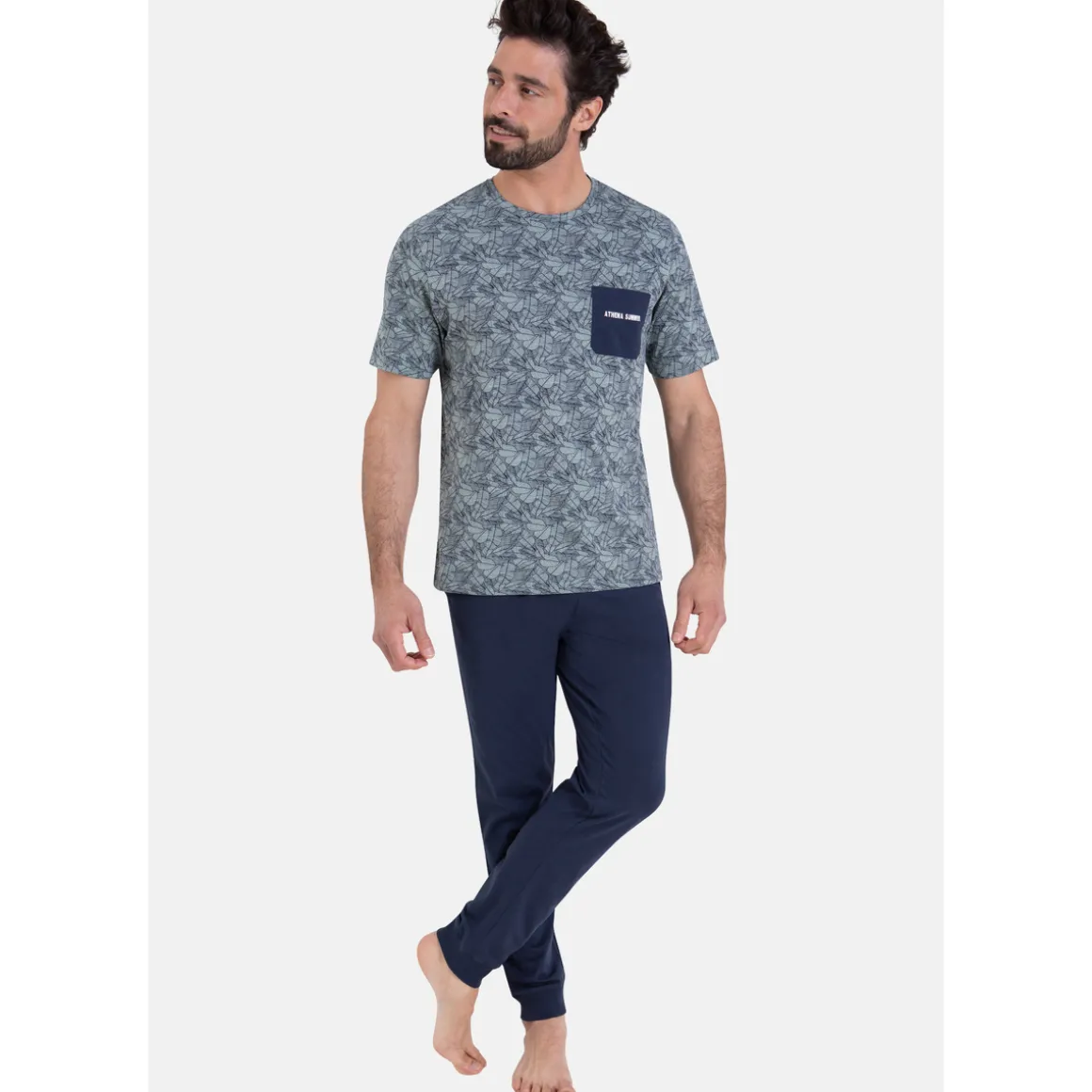 Pyjama long manches courtes col rond SUMMER