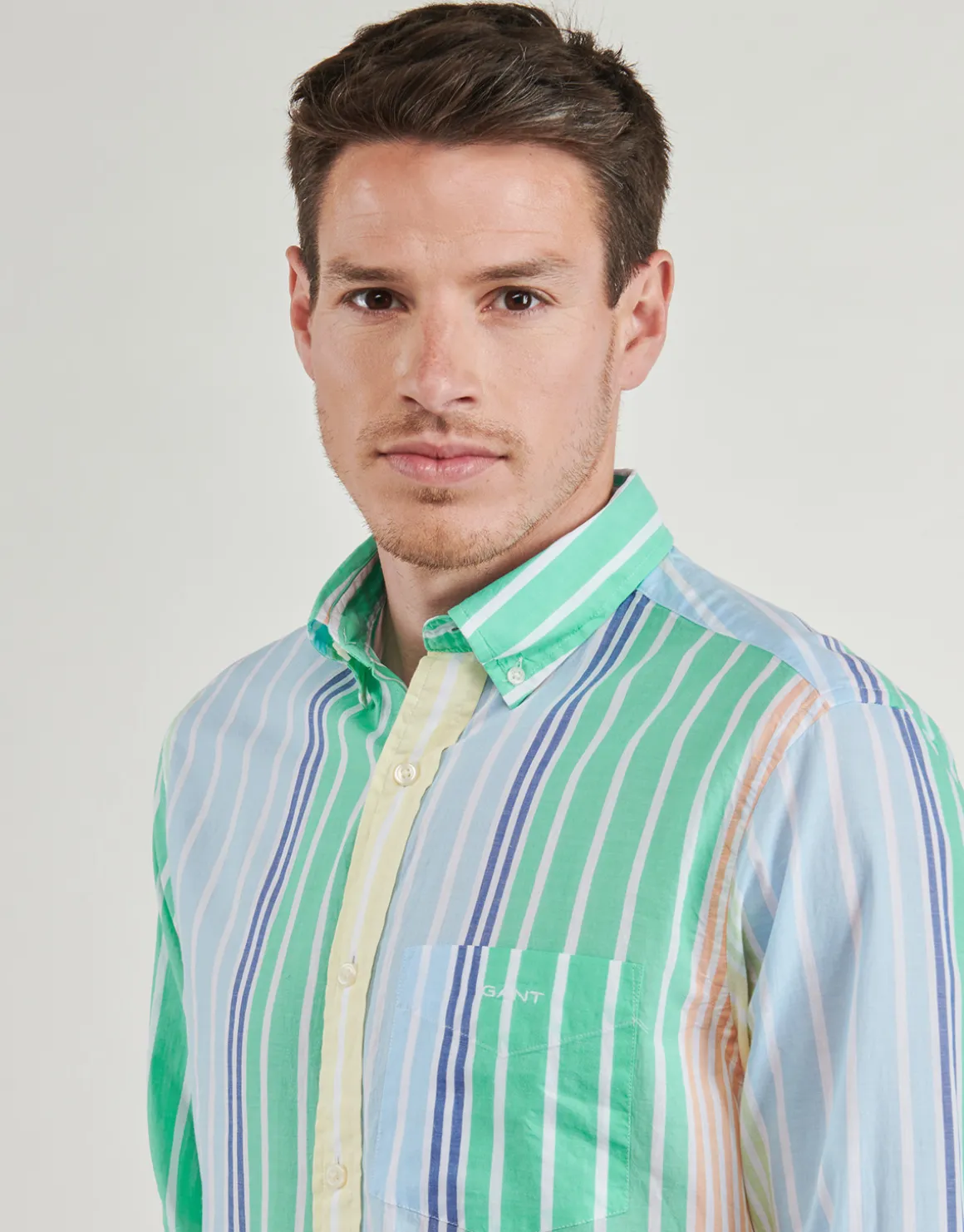 REG VOILE MULTI STRIPE SHIRT