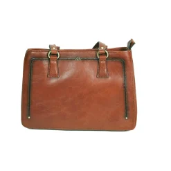 Sac Shopping Cuir De Vachette Collet Végétal 66803