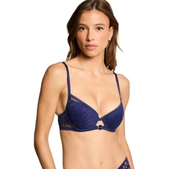 Soutien-gorge coques moulées bleu marine Lina