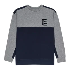 Sweat col rond - marine et gris