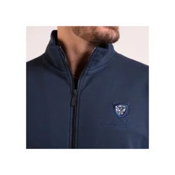 Sweat zippé marine avec broderie