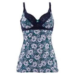 Top à armatures bonnets C, D et E indigo/vert Pas De Deux