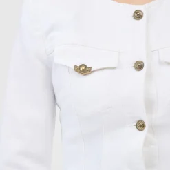 Veste en jean avec détails en métal doré