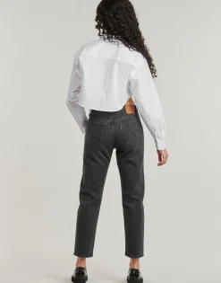 WOVEN LABEL CROPPED SHIRT