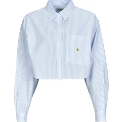 WOVEN LABEL CROPPED SHIRT