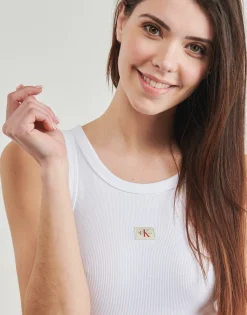 WOVEN LABEL RIB TANK TOP